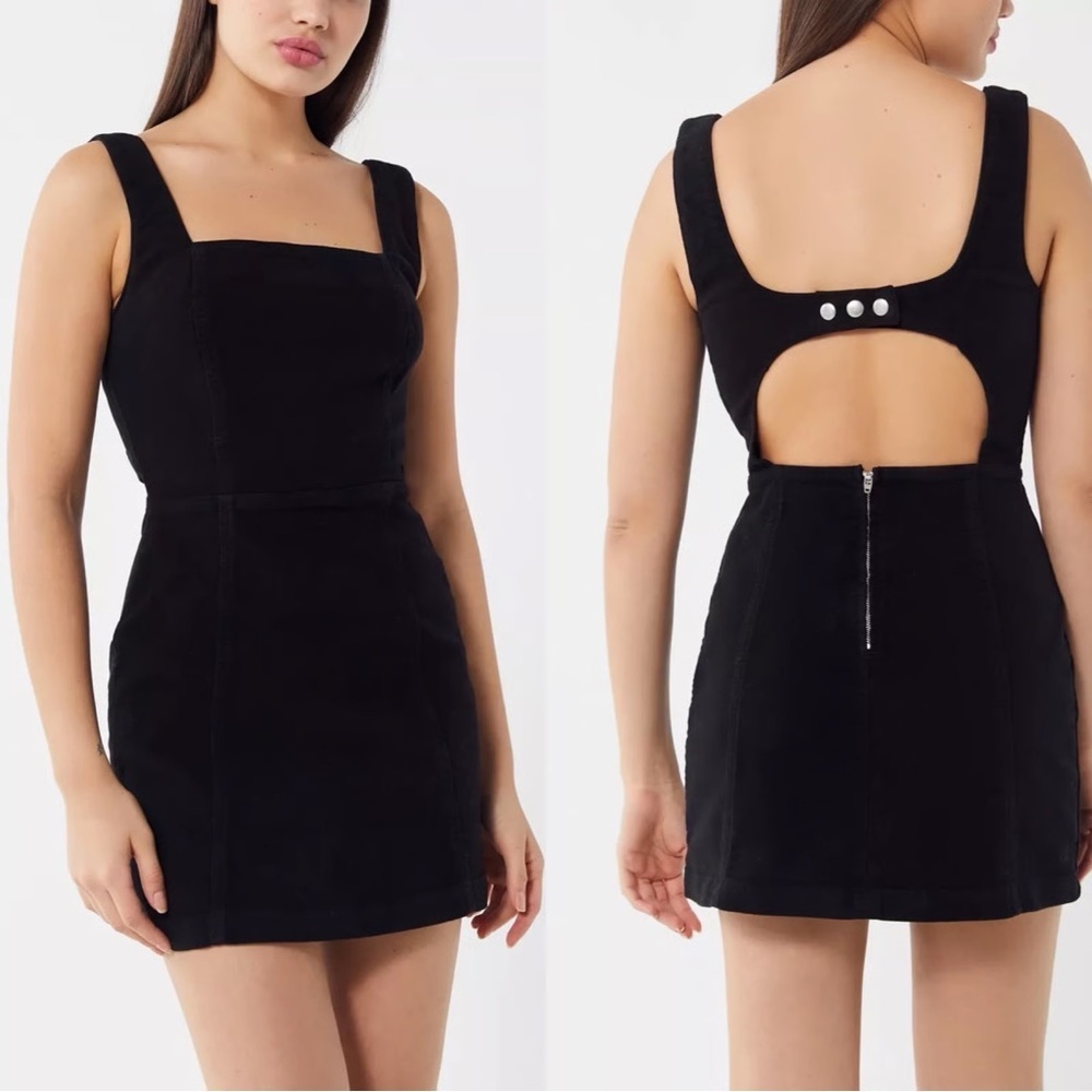 Urban Outfitters BDG 90’s/Y2K Denim Backless Sheath Dress in Black